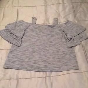 Chico's Blue White Off Shoulder Top